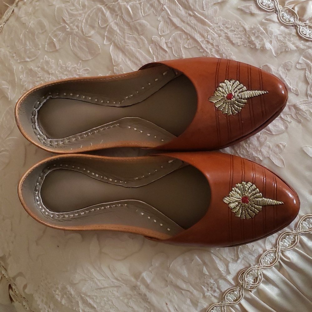 Ladies Leather Flat Shoes From India, Size 8, USA - Picture 5 of 5